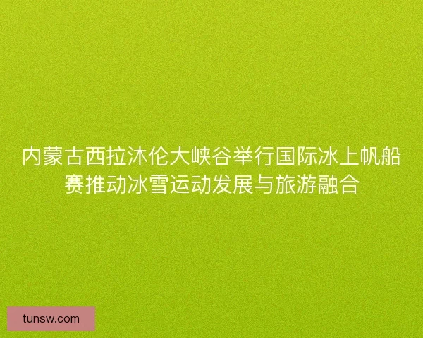 内蒙古西拉沐伦大峡谷举行国际冰上帆船赛推动冰雪运动发展与旅游融合 内蒙古西拉沐伦大峡谷举行国际冰上帆船赛推动冰雪运动发展与旅游融合