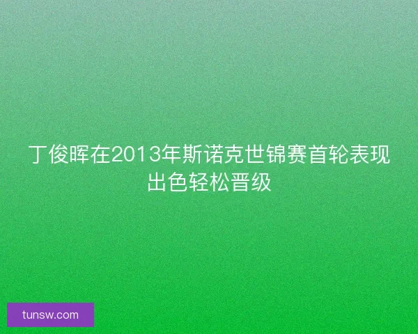丁俊晖在2013年斯诺克世锦赛首轮表现出色轻松晋级 丁俊晖在2013年斯诺克世锦赛首轮表现出色轻松晋级